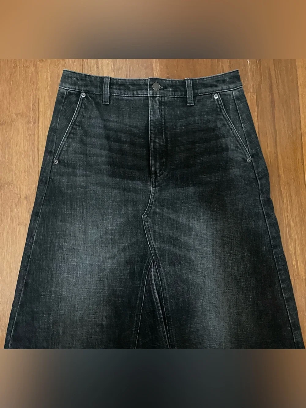 Banana Republic Skirt Midi Maxi NWT 6 Black Denim Japan - Picture 7 of 16